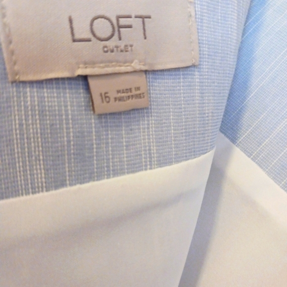 Loft Bow Blue Plus Size Skirt Zipper Back Lined Cotton Blend - Picture 7 of 16